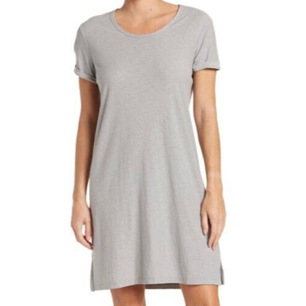 Standard James Perse NWT Rolled Sleeve T-Shirt Dress in Gray Foil Size 3 Large